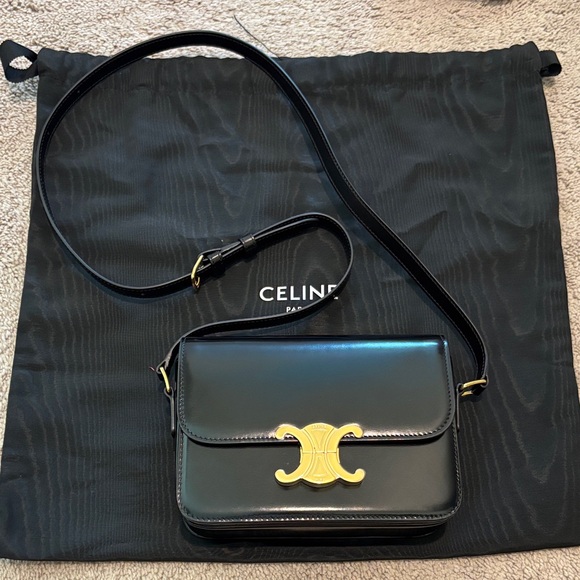 Celine Black Crossbody Bag with Gold Accent - Picture 10 of 10
